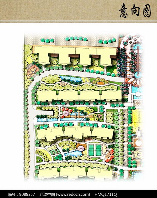 小區景觀設計局部平面