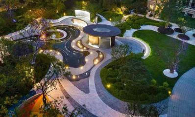 景觀設(shè)計(jì):曲線構(gòu)圖的住宅小區(qū)景觀示范區(qū)也很美!